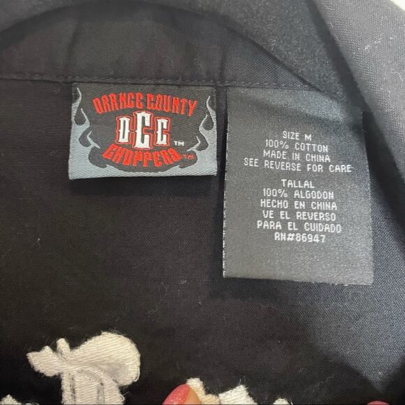 ORANGE COUNTY CHOPPERS short sleeve button down bowling shirt size medium - Picture 6 of 6